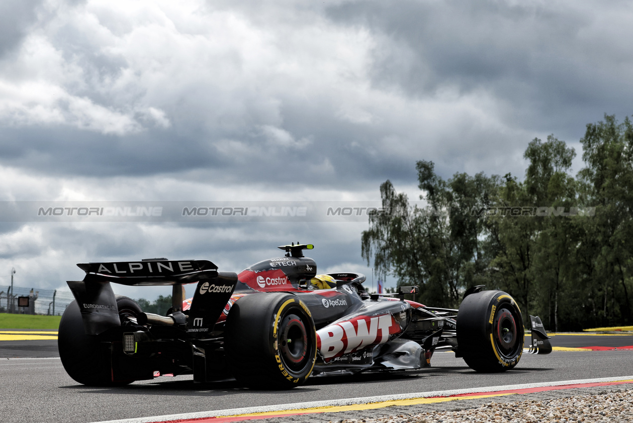 GP BELGIO, Pierre Gasly (FRA) Alpine F1 Team A524.

26.07.2024. Formula 1 World Championship, Rd 14, Belgian Grand Prix, Spa Francorchamps, Belgium, Practice Day.

- www.xpbimages.com, EMail: requests@xpbimages.com © Copyright: Bearne / XPB Images