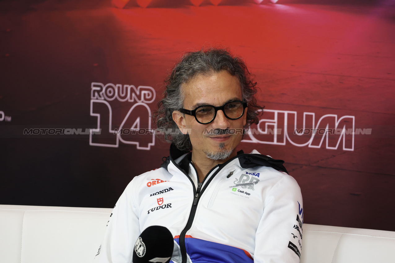 GP BELGIO, Laurent Mekies (FRA) RB Technical Director in the FIA Press Conference.

26.07.2024. Formula 1 World Championship, Rd 14, Belgian Grand Prix, Spa Francorchamps, Belgium, Practice Day.

- www.xpbimages.com, EMail: requests@xpbimages.com © Copyright: Bearne / XPB Images