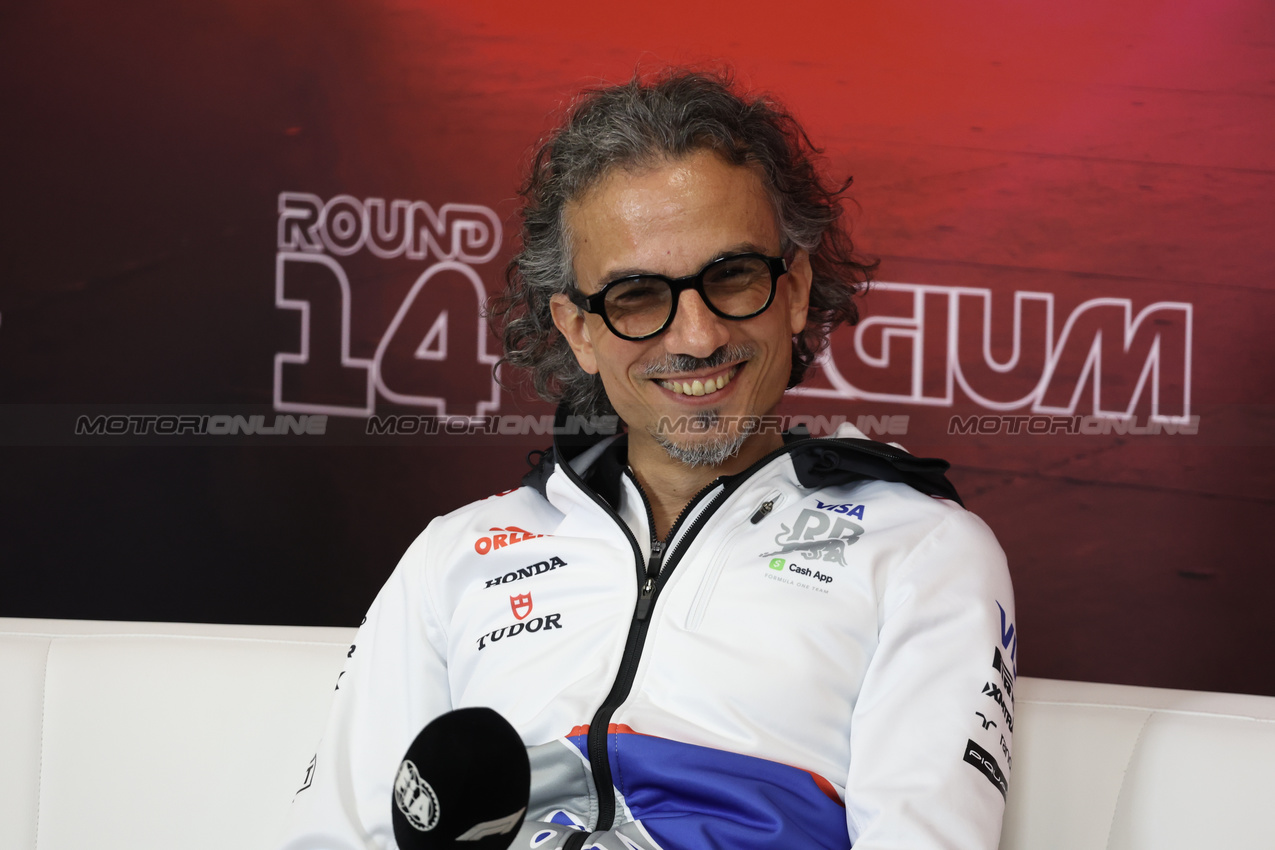 GP BELGIO, Laurent Mekies (FRA) RB Technical Director in the FIA Press Conference.

26.07.2024. Formula 1 World Championship, Rd 14, Belgian Grand Prix, Spa Francorchamps, Belgium, Practice Day.

- www.xpbimages.com, EMail: requests@xpbimages.com © Copyright: Bearne / XPB Images