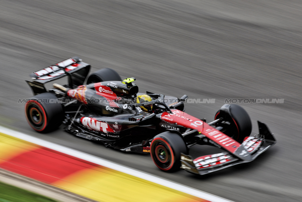 GP BELGIO, Pierre Gasly (FRA) Alpine F1 Team A524.

26.07.2024. Formula 1 World Championship, Rd 14, Belgian Grand Prix, Spa Francorchamps, Belgium, Practice Day.

- www.xpbimages.com, EMail: requests@xpbimages.com © Copyright: Rew / XPB Images