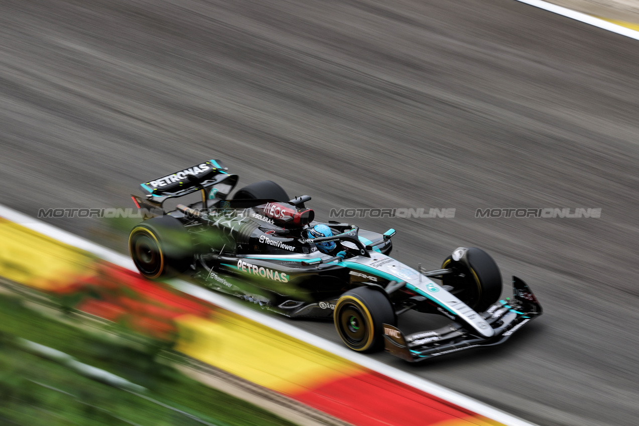 GP BELGIO, George Russell (GBR) Mercedes AMG F1 W15.

26.07.2024. Formula 1 World Championship, Rd 14, Belgian Grand Prix, Spa Francorchamps, Belgium, Practice Day.

- www.xpbimages.com, EMail: requests@xpbimages.com © Copyright: Rew / XPB Images