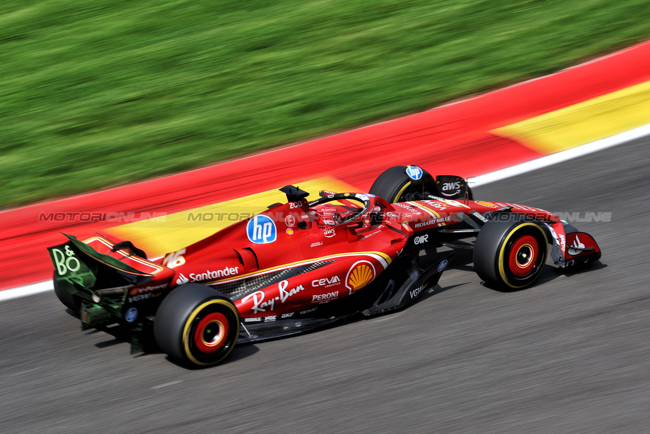 GP BELGIO, Charles Leclerc (MON) Ferrari SF-24.

26.07.2024. Formula 1 World Championship, Rd 14, Belgian Grand Prix, Spa Francorchamps, Belgium, Practice Day.

- www.xpbimages.com, EMail: requests@xpbimages.com © Copyright: Rew / XPB Images