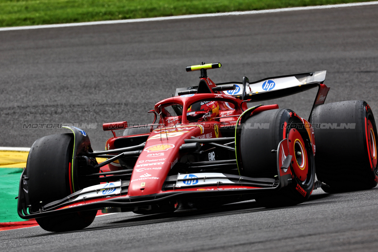 GP BELGIO, Carlos Sainz Jr (ESP) Ferrari SF-24.

26.07.2024. Formula 1 World Championship, Rd 14, Belgian Grand Prix, Spa Francorchamps, Belgium, Practice Day.

 - www.xpbimages.com, EMail: requests@xpbimages.com © Copyright: Coates / XPB Images