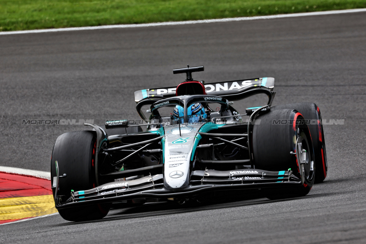 GP BELGIO, George Russell (GBR) Mercedes AMG F1 W15.

26.07.2024. Formula 1 World Championship, Rd 14, Belgian Grand Prix, Spa Francorchamps, Belgium, Practice Day.

 - www.xpbimages.com, EMail: requests@xpbimages.com © Copyright: Coates / XPB Images