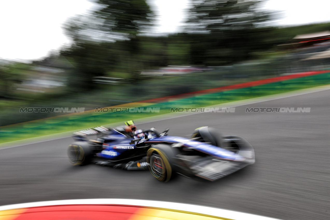 GP BELGIO, Logan Sargeant (USA) Williams Racing FW46.

26.07.2024. Formula 1 World Championship, Rd 14, Belgian Grand Prix, Spa Francorchamps, Belgium, Practice Day.

- www.xpbimages.com, EMail: requests@xpbimages.com © Copyright: Bearne / XPB Images