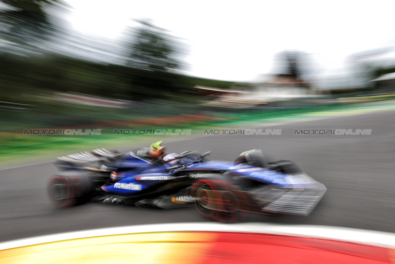 GP BELGIO, Logan Sargeant (USA) Williams Racing FW46.

26.07.2024. Formula 1 World Championship, Rd 14, Belgian Grand Prix, Spa Francorchamps, Belgium, Practice Day.

- www.xpbimages.com, EMail: requests@xpbimages.com © Copyright: Bearne / XPB Images