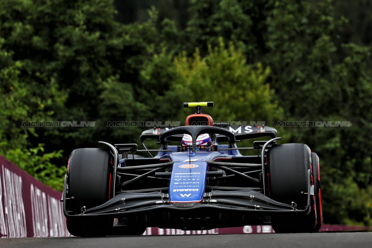 GP BELGIO, Logan Sargeant (USA) Williams Racing FW46.

26.07.2024. Formula 1 World Championship, Rd 14, Belgian Grand Prix, Spa Francorchamps, Belgium, Practice Day.

- www.xpbimages.com, EMail: requests@xpbimages.com © Copyright: Charniaux / XPB Images