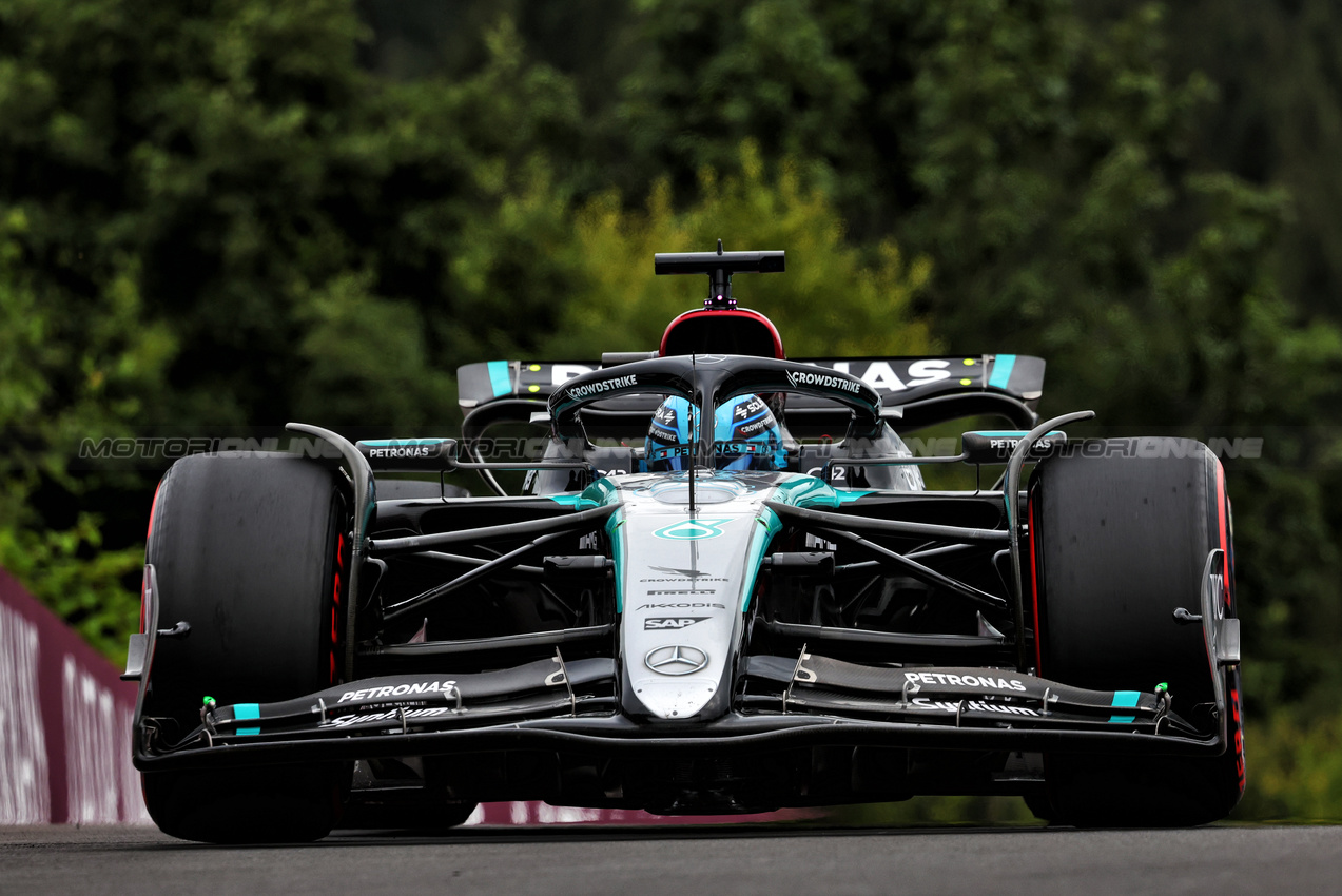 GP BELGIO, George Russell (GBR) Mercedes AMG F1 W15.

26.07.2024. Formula 1 World Championship, Rd 14, Belgian Grand Prix, Spa Francorchamps, Belgium, Practice Day.

- www.xpbimages.com, EMail: requests@xpbimages.com © Copyright: Charniaux / XPB Images