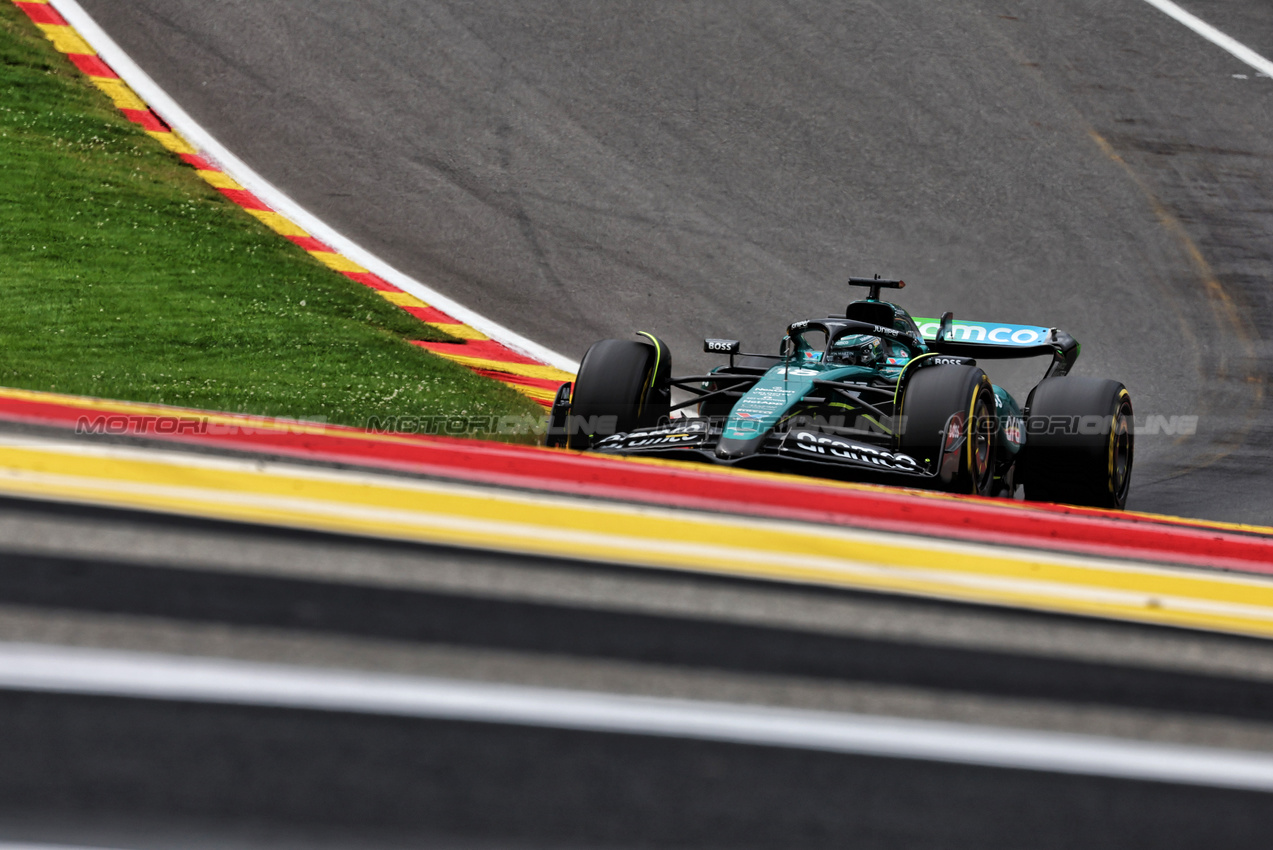 GP BELGIO, Lance Stroll (CDN) Aston Martin F1 Team AMR24.

26.07.2024. Formula 1 World Championship, Rd 14, Belgian Grand Prix, Spa Francorchamps, Belgium, Practice Day.

- www.xpbimages.com, EMail: requests@xpbimages.com © Copyright: Moy / XPB Images