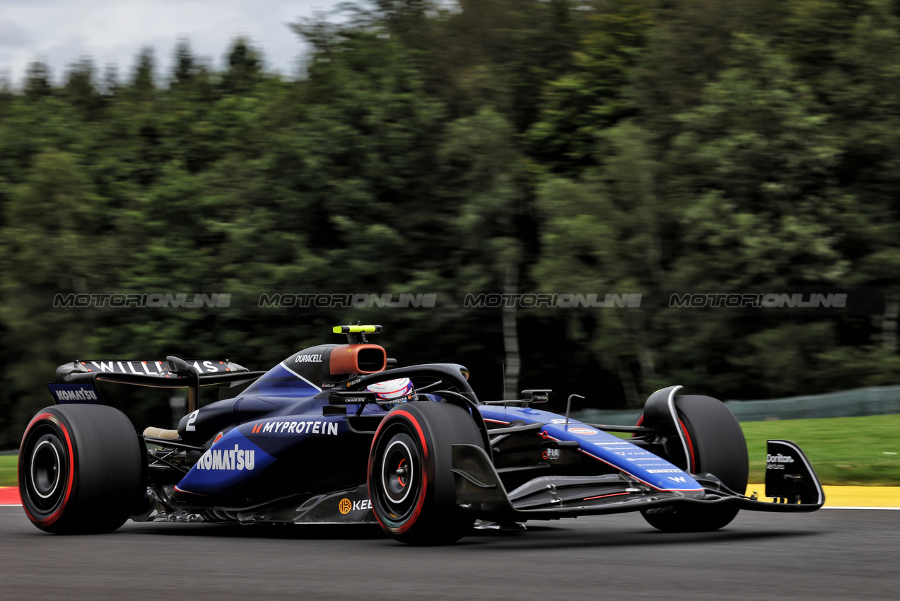 GP BELGIO, Logan Sargeant (USA) Williams Racing FW46.

26.07.2024. Formula 1 World Championship, Rd 14, Belgian Grand Prix, Spa Francorchamps, Belgium, Practice Day.

- www.xpbimages.com, EMail: requests@xpbimages.com © Copyright: Bearne / XPB Images