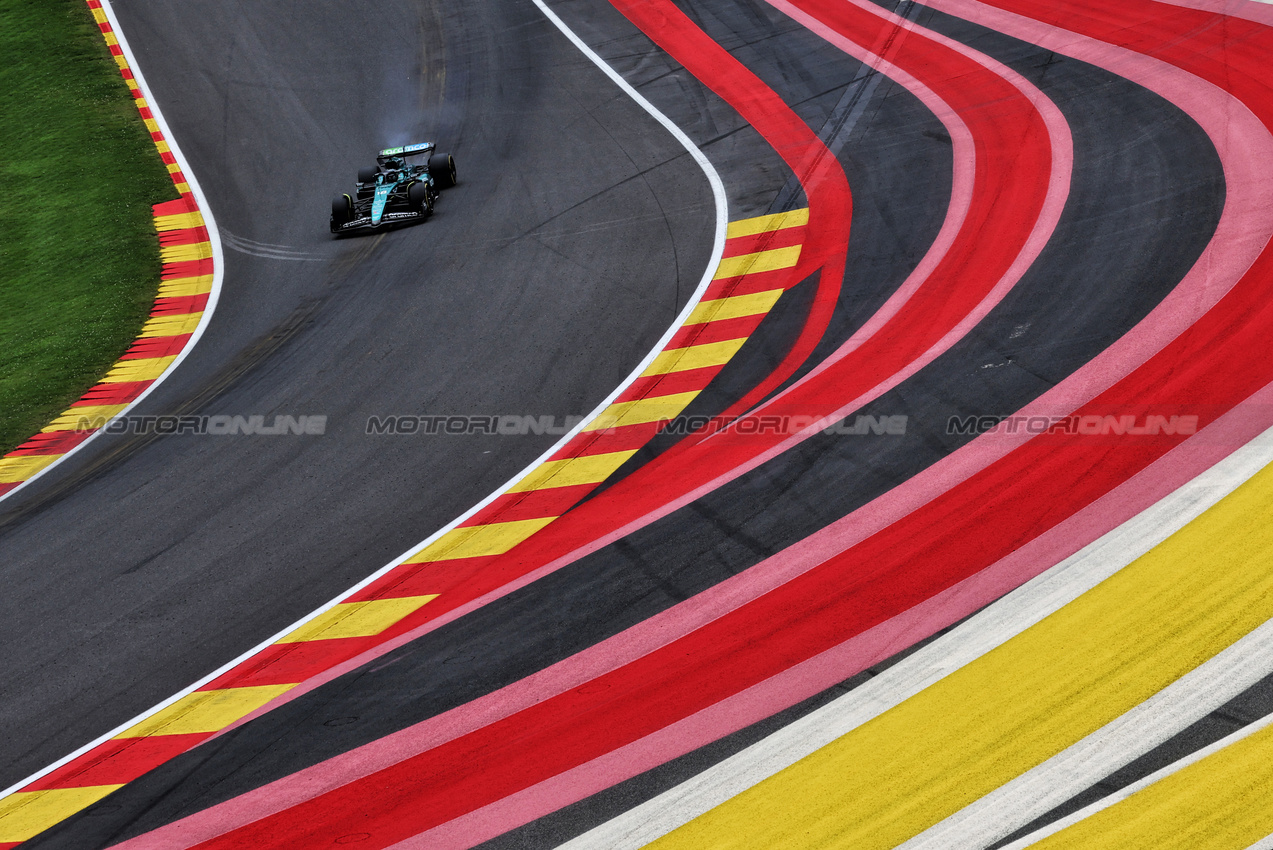 GP BELGIO, Lance Stroll (CDN) Aston Martin F1 Team AMR24.

26.07.2024. Formula 1 World Championship, Rd 14, Belgian Grand Prix, Spa Francorchamps, Belgium, Practice Day.

- www.xpbimages.com, EMail: requests@xpbimages.com © Copyright: Moy / XPB Images