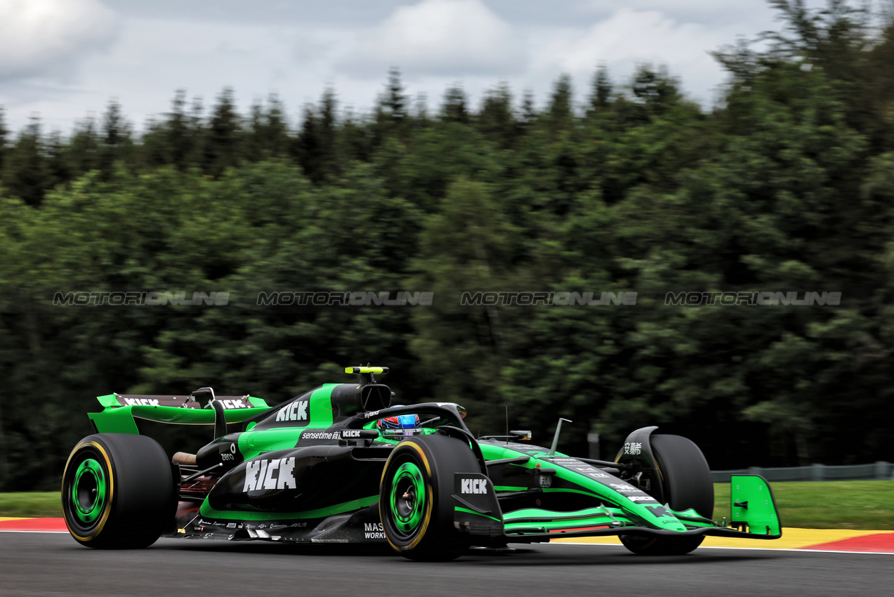 GP BELGIO, Zhou Guanyu (CHN) Sauber C44.

26.07.2024. Formula 1 World Championship, Rd 14, Belgian Grand Prix, Spa Francorchamps, Belgium, Practice Day.

- www.xpbimages.com, EMail: requests@xpbimages.com © Copyright: Bearne / XPB Images