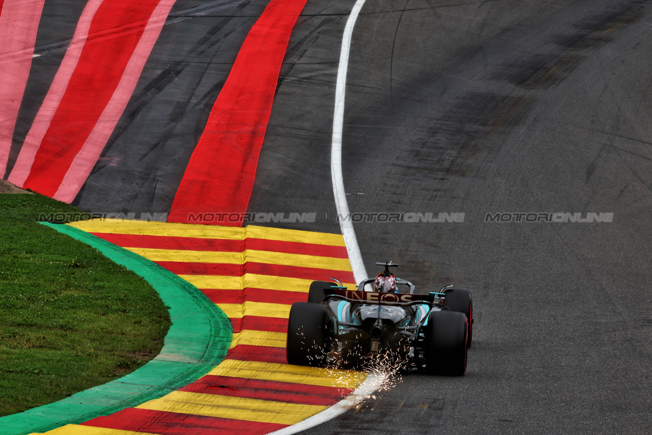 GP BELGIO, George Russell (GBR) Mercedes AMG F1 W15.

26.07.2024. Formula 1 World Championship, Rd 14, Belgian Grand Prix, Spa Francorchamps, Belgium, Practice Day.

 - www.xpbimages.com, EMail: requests@xpbimages.com © Copyright: Coates / XPB Images