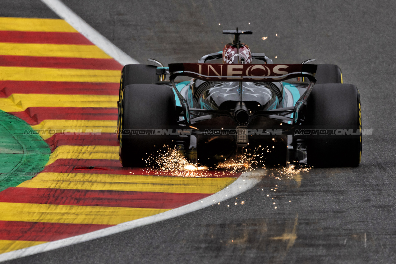 GP BELGIO, George Russell (GBR) Mercedes AMG F1 W15.

26.07.2024. Formula 1 World Championship, Rd 14, Belgian Grand Prix, Spa Francorchamps, Belgium, Practice Day.

- www.xpbimages.com, EMail: requests@xpbimages.com © Copyright: Rew / XPB Images