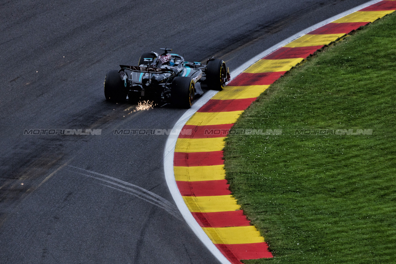 GP BELGIO, George Russell (GBR) Mercedes AMG F1 W15.

26.07.2024. Formula 1 World Championship, Rd 14, Belgian Grand Prix, Spa Francorchamps, Belgium, Practice Day.

- www.xpbimages.com, EMail: requests@xpbimages.com © Copyright: Rew / XPB Images