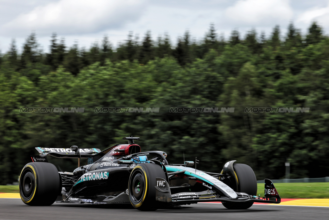 GP BELGIO, George Russell (GBR) Mercedes AMG F1 W15.

26.07.2024. Formula 1 World Championship, Rd 14, Belgian Grand Prix, Spa Francorchamps, Belgium, Practice Day.

- www.xpbimages.com, EMail: requests@xpbimages.com © Copyright: Bearne / XPB Images