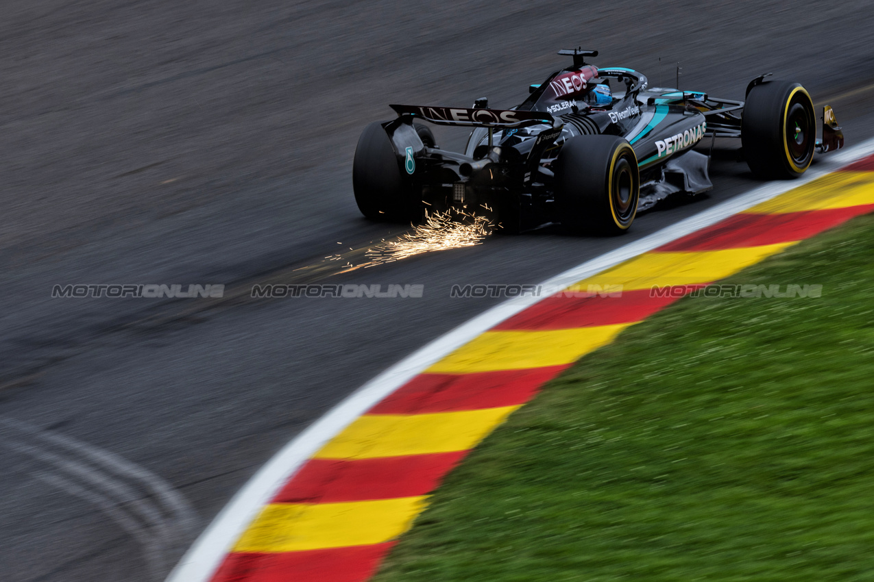 GP BELGIO, George Russell (GBR) Mercedes AMG F1 W15.

26.07.2024. Formula 1 World Championship, Rd 14, Belgian Grand Prix, Spa Francorchamps, Belgium, Practice Day.

- www.xpbimages.com, EMail: requests@xpbimages.com © Copyright: Rew / XPB Images