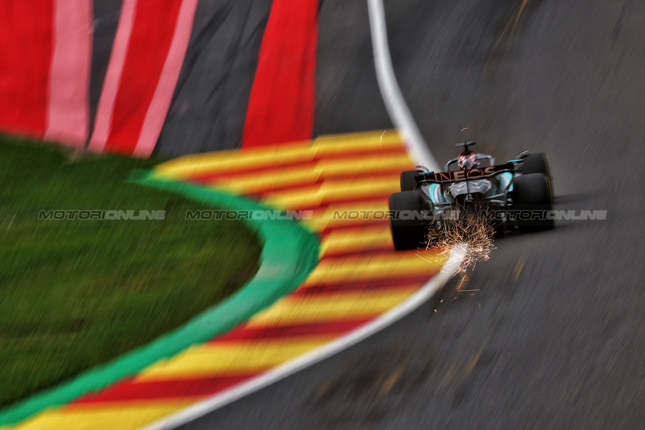 GP BELGIO, George Russell (GBR) Mercedes AMG F1 W15.

26.07.2024. Formula 1 World Championship, Rd 14, Belgian Grand Prix, Spa Francorchamps, Belgium, Practice Day.

 - www.xpbimages.com, EMail: requests@xpbimages.com © Copyright: Coates / XPB Images