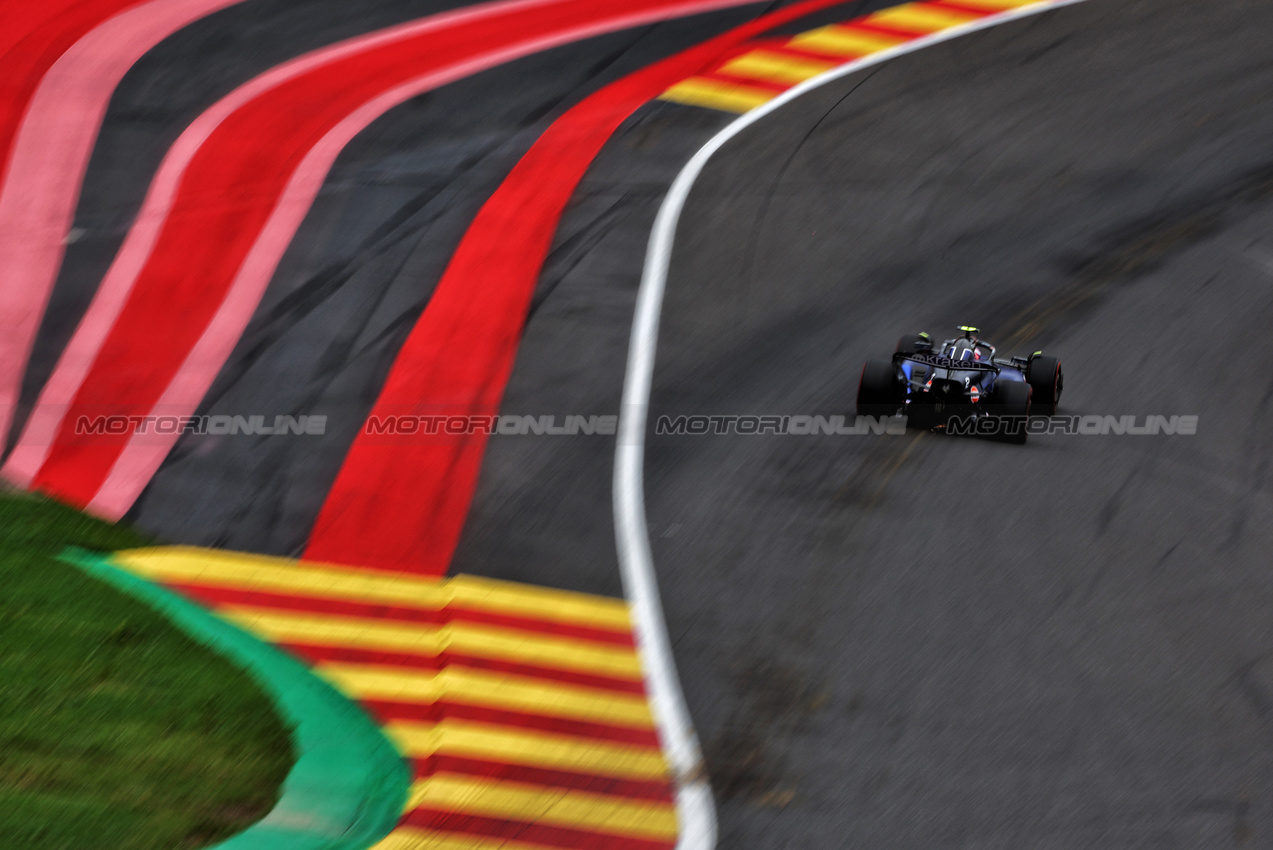 GP BELGIO, Logan Sargeant (USA) Williams Racing FW46.

26.07.2024. Formula 1 World Championship, Rd 14, Belgian Grand Prix, Spa Francorchamps, Belgium, Practice Day.

 - www.xpbimages.com, EMail: requests@xpbimages.com © Copyright: Coates / XPB Images