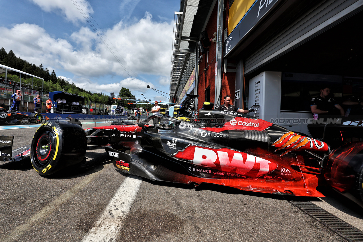 GP BELGIO, Pierre Gasly (FRA) Alpine F1 Team A524 leaves the pits.

26.07.2024. Formula 1 World Championship, Rd 14, Belgian Grand Prix, Spa Francorchamps, Belgium, Practice Day.

- www.xpbimages.com, EMail: requests@xpbimages.com © Copyright: Moy / XPB Images