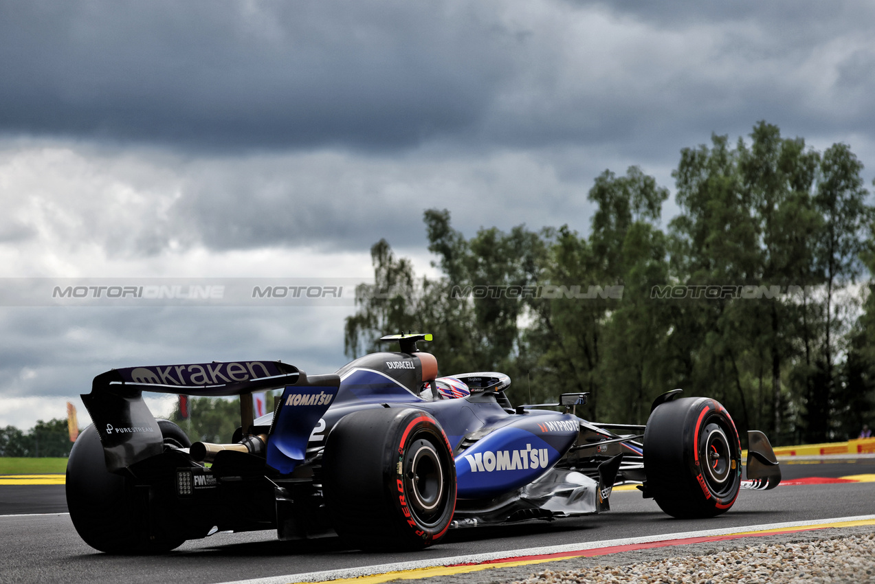 GP BELGIO, Logan Sargeant (USA) Williams Racing FW46.

26.07.2024. Formula 1 World Championship, Rd 14, Belgian Grand Prix, Spa Francorchamps, Belgium, Practice Day.

- www.xpbimages.com, EMail: requests@xpbimages.com © Copyright: Bearne / XPB Images