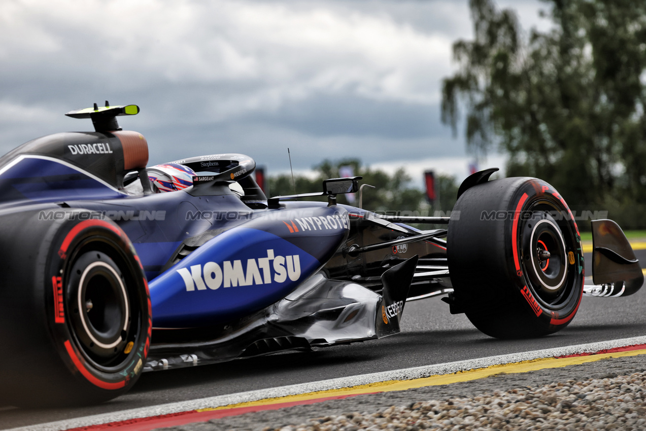 GP BELGIO, Logan Sargeant (USA) Williams Racing FW46.

26.07.2024. Formula 1 World Championship, Rd 14, Belgian Grand Prix, Spa Francorchamps, Belgium, Practice Day.

- www.xpbimages.com, EMail: requests@xpbimages.com © Copyright: Bearne / XPB Images