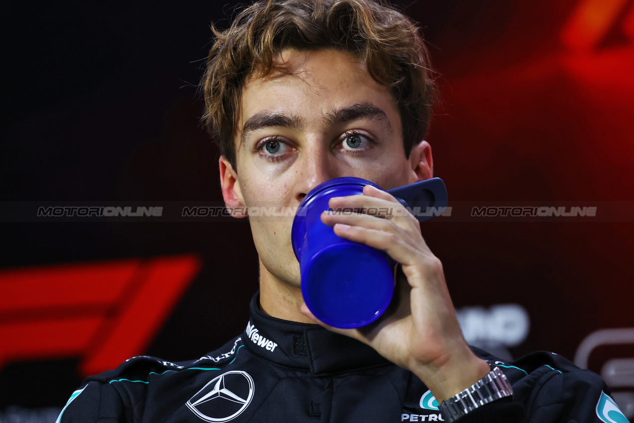 GP BRASILE, George Russell (GBR) Mercedes AMG F1 in the post qualifying FIA Press Conference.

03.11.2024. Formula 1 World Championship, Rd 21, Brazilian Grand Prix, Sao Paulo, Brazil, Gara Day.

- www.xpbimages.com, EMail: requests@xpbimages.com © Copyright: Charniaux / XPB Images