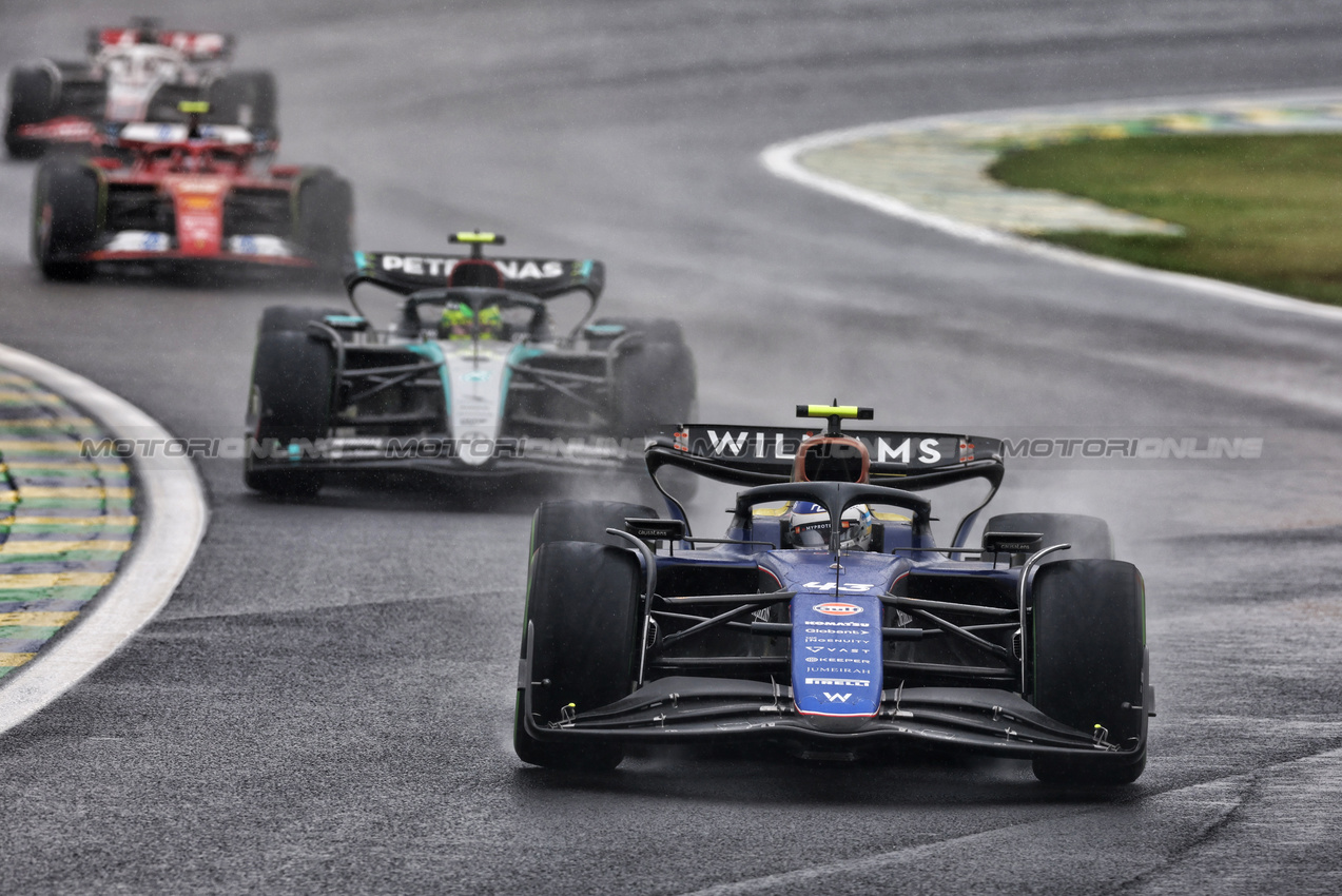 GP BRASILE, Franco Colapinto (ARG) Williams Racing FW46.

03.11.2024. Formula 1 World Championship, Rd 21, Brazilian Grand Prix, Sao Paulo, Brazil, Gara Day.

 - www.xpbimages.com, EMail: requests@xpbimages.com © Copyright: Staley / XPB Images