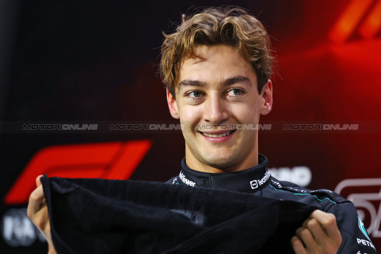 GP BRASILE, George Russell (GBR) Mercedes AMG F1 in the post qualifying FIA Press Conference.

03.11.2024. Formula 1 World Championship, Rd 21, Brazilian Grand Prix, Sao Paulo, Brazil, Gara Day.

- www.xpbimages.com, EMail: requests@xpbimages.com © Copyright: Charniaux / XPB Images