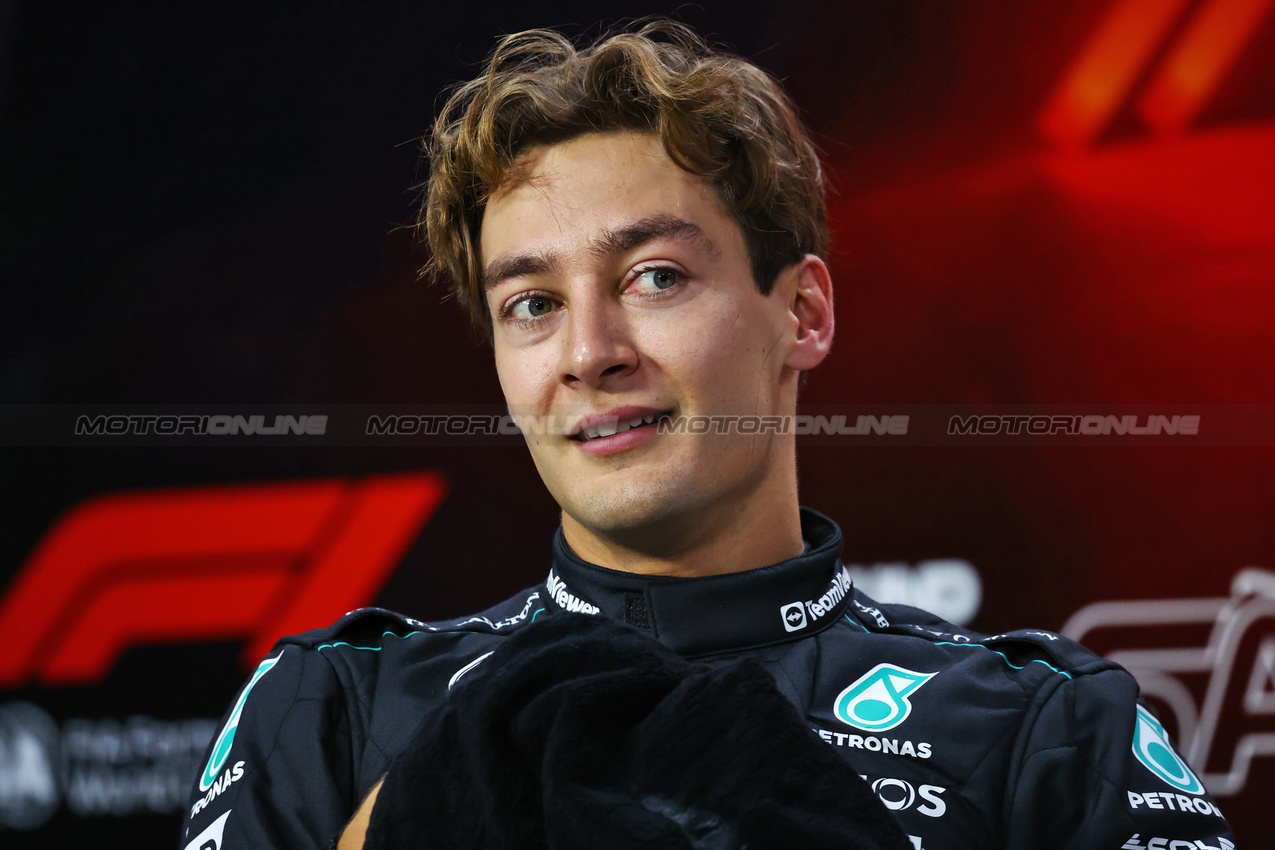 GP BRASILE, George Russell (GBR) Mercedes AMG F1 in the post qualifying FIA Press Conference.

03.11.2024. Formula 1 World Championship, Rd 21, Brazilian Grand Prix, Sao Paulo, Brazil, Gara Day.

- www.xpbimages.com, EMail: requests@xpbimages.com © Copyright: Charniaux / XPB Images