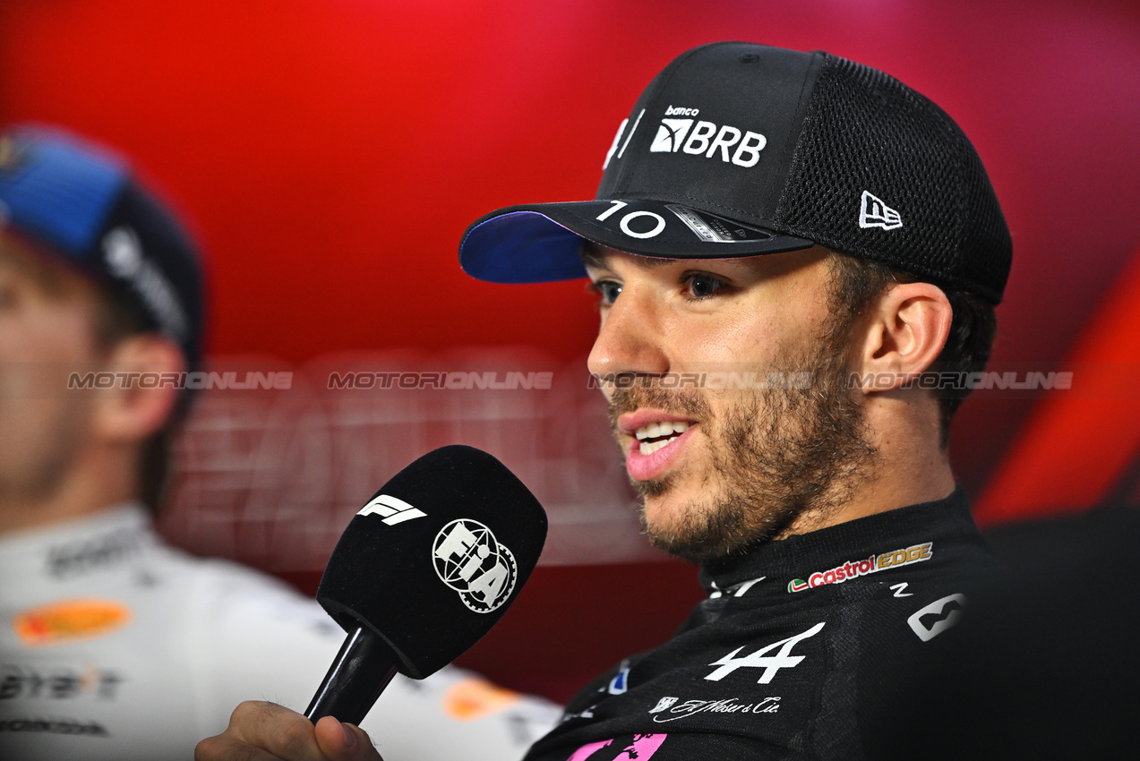 GP BRASILE, Pierre Gasly (FRA) Alpine F1 Team in the post race FIA Press Conference.

03.11.2024. Formula 1 World Championship, Rd 21, Brazilian Grand Prix, Sao Paulo, Brazil, Gara Day.

- www.xpbimages.com, EMail: requests@xpbimages.com © Copyright: Price / XPB Images