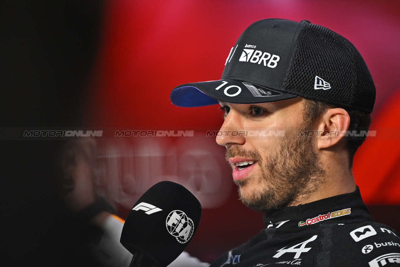 GP BRASILE, Pierre Gasly (FRA) Alpine F1 Team in the post race FIA Press Conference.

03.11.2024. Formula 1 World Championship, Rd 21, Brazilian Grand Prix, Sao Paulo, Brazil, Gara Day.

- www.xpbimages.com, EMail: requests@xpbimages.com © Copyright: Price / XPB Images