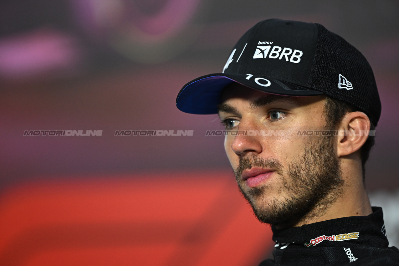 GP BRASILE, Pierre Gasly (FRA) Alpine F1 Team in the post race FIA Press Conference.

03.11.2024. Formula 1 World Championship, Rd 21, Brazilian Grand Prix, Sao Paulo, Brazil, Gara Day.

- www.xpbimages.com, EMail: requests@xpbimages.com © Copyright: Price / XPB Images