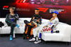 GP BRASILE, (L to R): George Russell (GBR) Mercedes AMG F1; Lando Norris (GBR) McLaren; e Yuki Tsunoda (JPN) RB, in the post qualifying FIA Press Conference.

03.11.2024. Formula 1 World Championship, Rd 21, Brazilian Grand Prix, Sao Paulo, Brazil, Gara Day.

- www.xpbimages.com, EMail: requests@xpbimages.com © Copyright: Charniaux / XPB Images