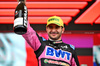 GP BRASILE, Esteban Ocon (FRA) Alpine F1 Team celebrates his second position on the podium.

03.11.2024. Formula 1 World Championship, Rd 21, Brazilian Grand Prix, Sao Paulo, Brazil, Gara Day.

- www.xpbimages.com, EMail: requests@xpbimages.com © Copyright: Price / XPB Images