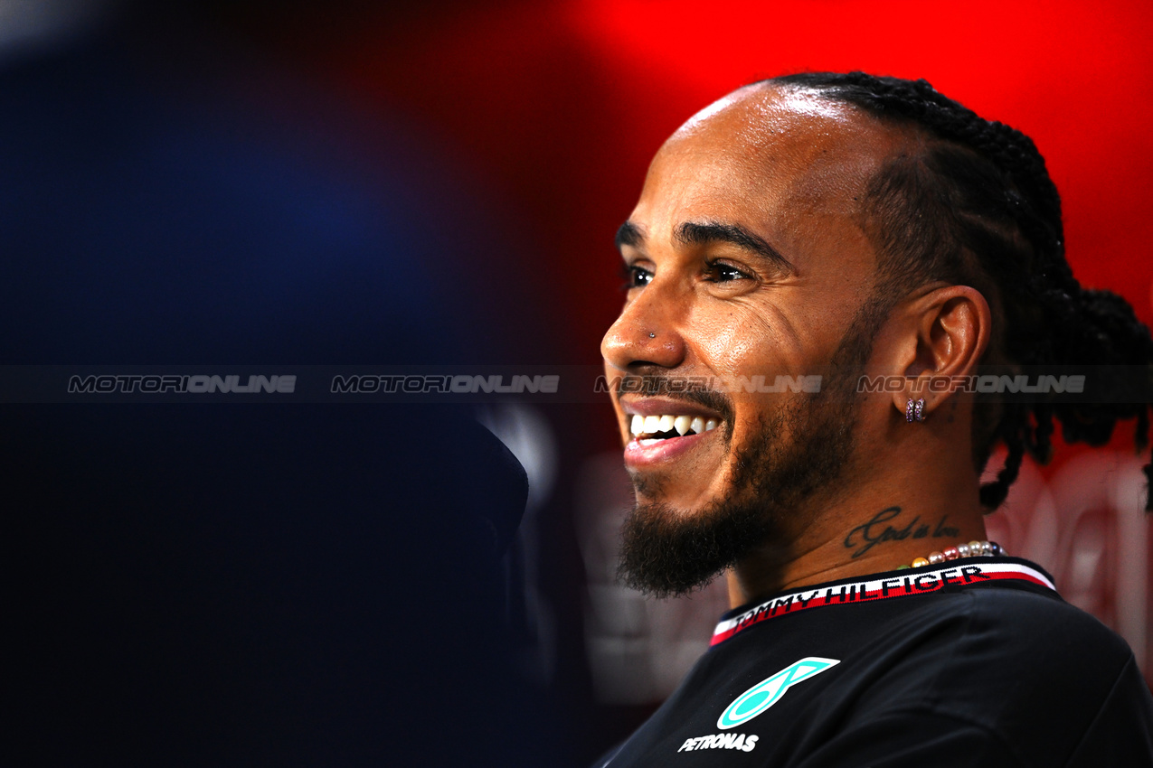 GP BRASILE, Lewis Hamilton (GBR) Mercedes AMG F1 in the FIA Press Conference.

31.10.2024. Formula 1 World Championship, Rd 21, Brazilian Grand Prix, Sao Paulo, Brazil, Preparation Day.

- www.xpbimages.com, EMail: requests@xpbimages.com © Copyright: Price / XPB Images