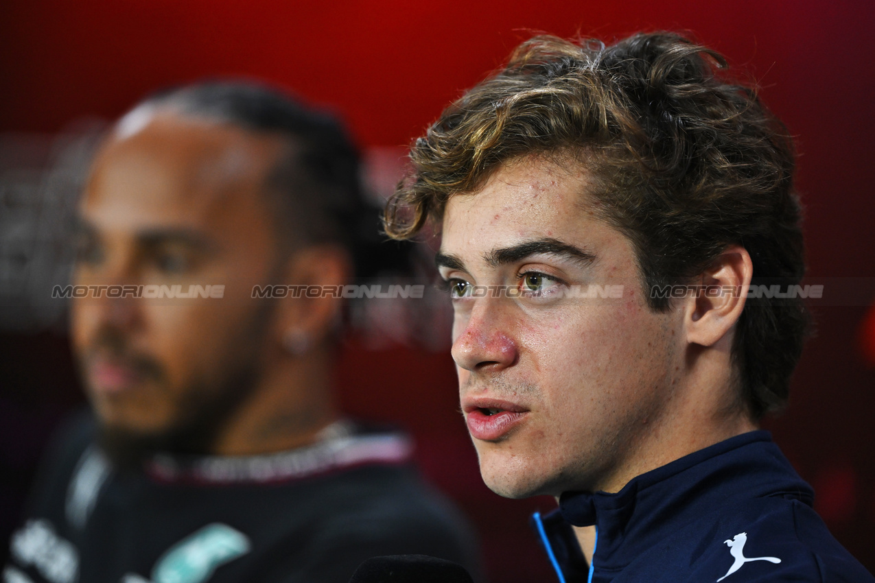 GP BRASILE, Franco Colapinto (ARG) Williams Racing in the FIA Press Conference.

31.10.2024. Formula 1 World Championship, Rd 21, Brazilian Grand Prix, Sao Paulo, Brazil, Preparation Day.

- www.xpbimages.com, EMail: requests@xpbimages.com © Copyright: Price / XPB Images