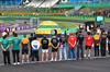 GP BRASILE, F1 drivers lined up at the Senna S with a tribute helmet of Ayrton Senna made from recycled materials.

31.10.2024. Formula 1 World Championship, Rd 21, Brazilian Grand Prix, Sao Paulo, Brazil, Preparation Day.

 - www.xpbimages.com, EMail: requests@xpbimages.com © Copyright: Coates / XPB Images