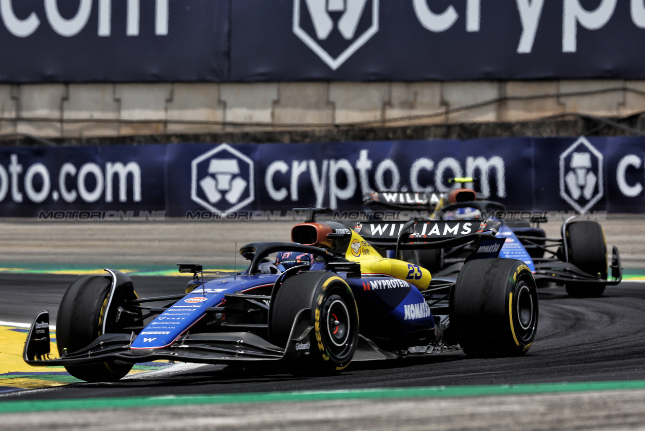 GP BRASILE, Alexander Albon (THA) Williams Racing FW46.

02.11.2024. Formula 1 World Championship, Rd 21, Brazilian Grand Prix, Sao Paulo, Brazil, Sprint e Qualifiche Day.

 - www.xpbimages.com, EMail: requests@xpbimages.com © Copyright: Staley / XPB Images