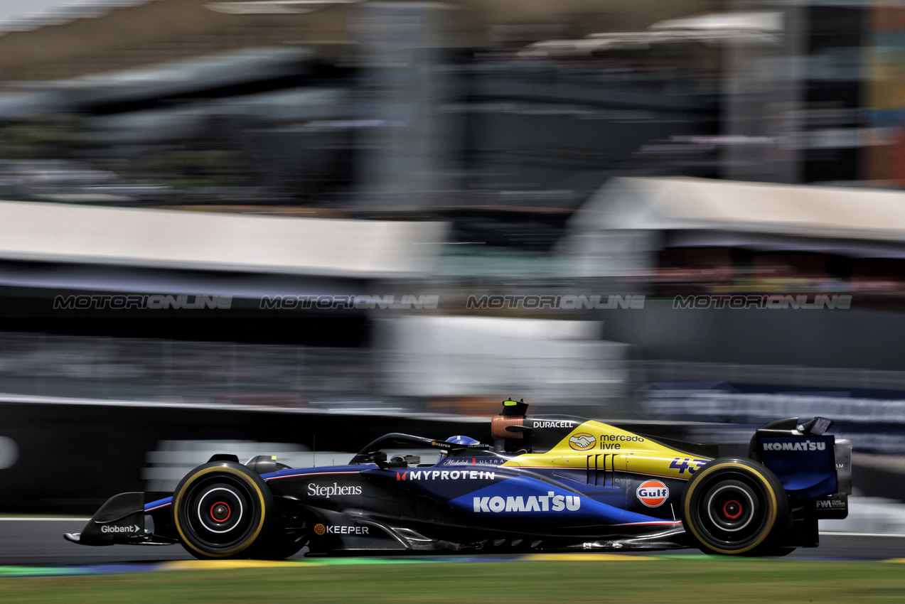 GP BRASILE, Franco Colapinto (ARG) Williams Racing FW46.

02.11.2024. Formula 1 World Championship, Rd 21, Brazilian Grand Prix, Sao Paulo, Brazil, Sprint e Qualifiche Day.

 - www.xpbimages.com, EMail: requests@xpbimages.com © Copyright: Staley / XPB Images