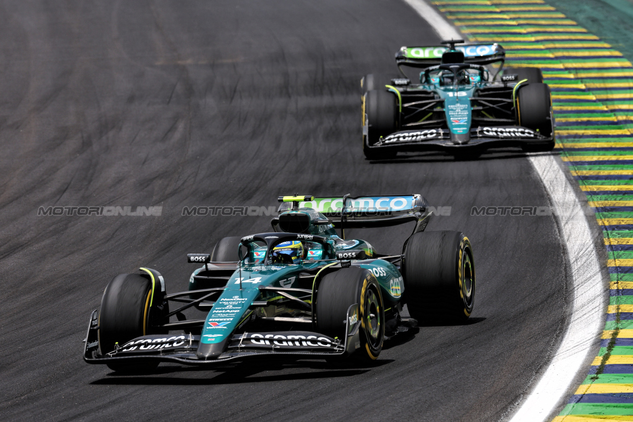 GP BRASILE, Fernando Alonso (ESP) Aston Martin F1 Team AMR24.

02.11.2024. Formula 1 World Championship, Rd 21, Brazilian Grand Prix, Sao Paulo, Brazil, Sprint e Qualifiche Day.

 - www.xpbimages.com, EMail: requests@xpbimages.com © Copyright: Staley / XPB Images