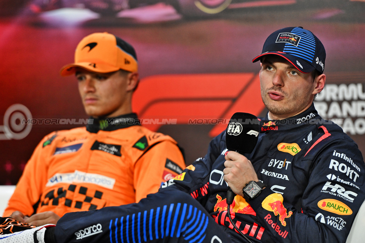 GP BRASILE, Max Verstappen (NLD) Red Bull Racing in the post Sprint FIA Press Conference.

02.11.2024. Formula 1 World Championship, Rd 21, Brazilian Grand Prix, Sao Paulo, Brazil, Sprint e Qualifiche Day.

- www.xpbimages.com, EMail: requests@xpbimages.com © Copyright: Price / XPB Images