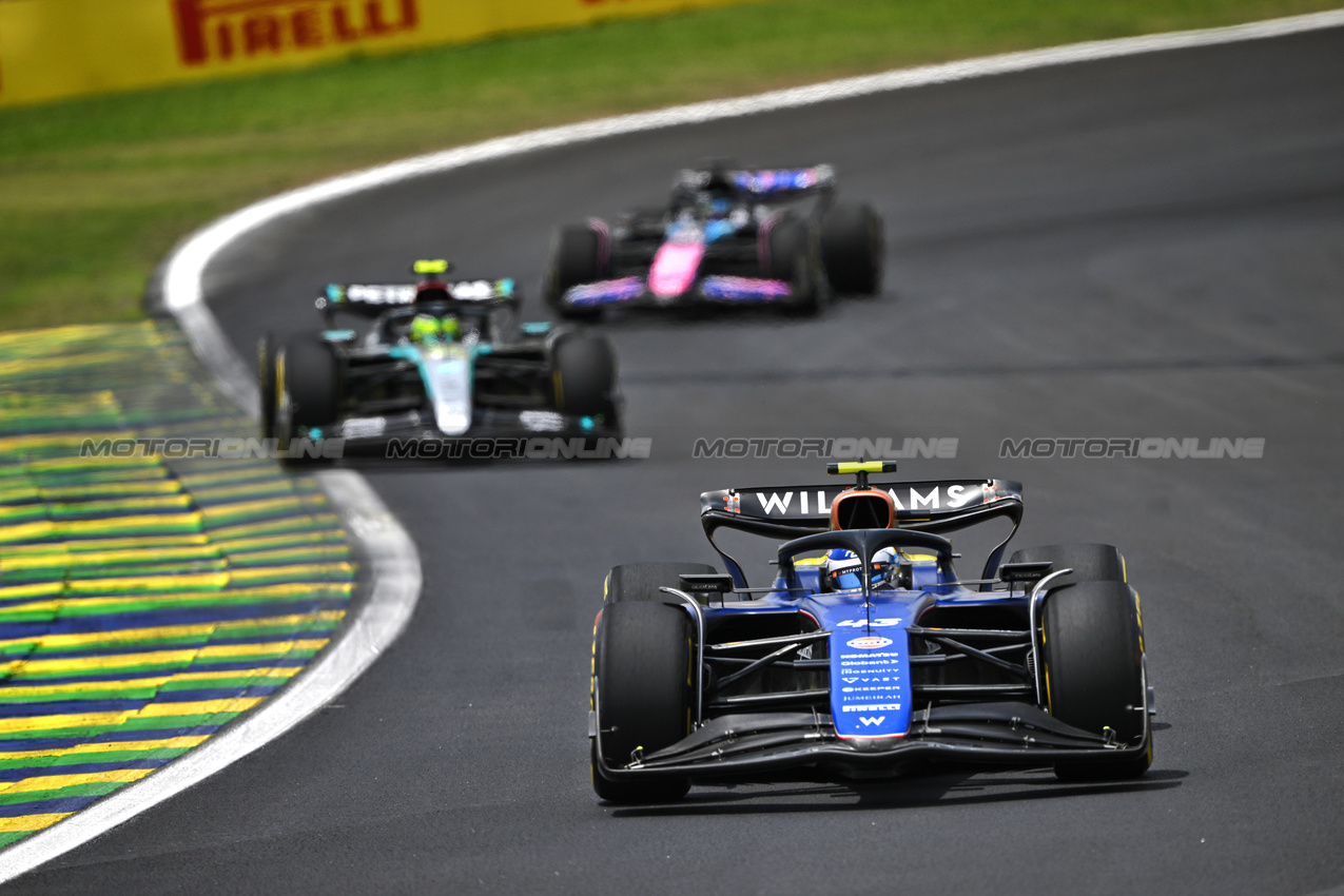 GP BRASILE, Franco Colapinto (ARG) Williams Racing FW46.

02.11.2024. Formula 1 World Championship, Rd 21, Brazilian Grand Prix, Sao Paulo, Brazil, Sprint e Qualifiche Day.

- www.xpbimages.com, EMail: requests@xpbimages.com © Copyright: Price / XPB Images