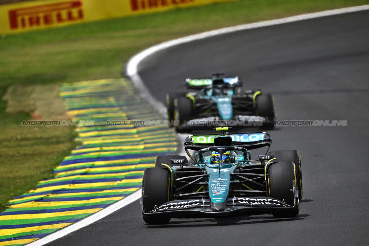 GP BRASILE, Fernando Alonso (ESP) Aston Martin F1 Team AMR24.

02.11.2024. Formula 1 World Championship, Rd 21, Brazilian Grand Prix, Sao Paulo, Brazil, Sprint e Qualifiche Day.

- www.xpbimages.com, EMail: requests@xpbimages.com © Copyright: Price / XPB Images