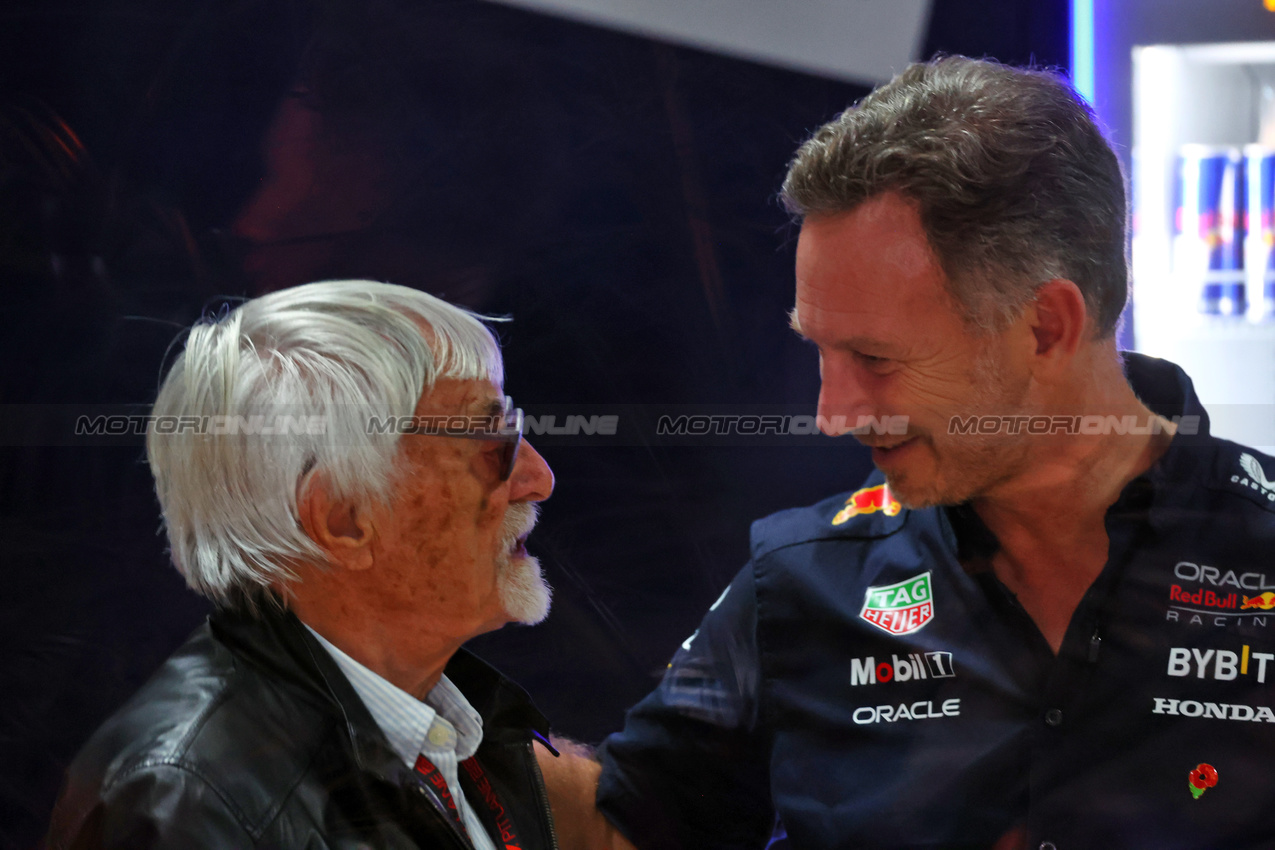 GP BRASILE, (L to R): Bernie Ecclestone (GBR) with Christian Horner (GBR) Red Bull Racing Team Principal.

02.11.2024. Formula 1 World Championship, Rd 21, Brazilian Grand Prix, Sao Paulo, Brazil, Sprint e Qualifiche Day.

 - www.xpbimages.com, EMail: requests@xpbimages.com © Copyright: Coates / XPB Images