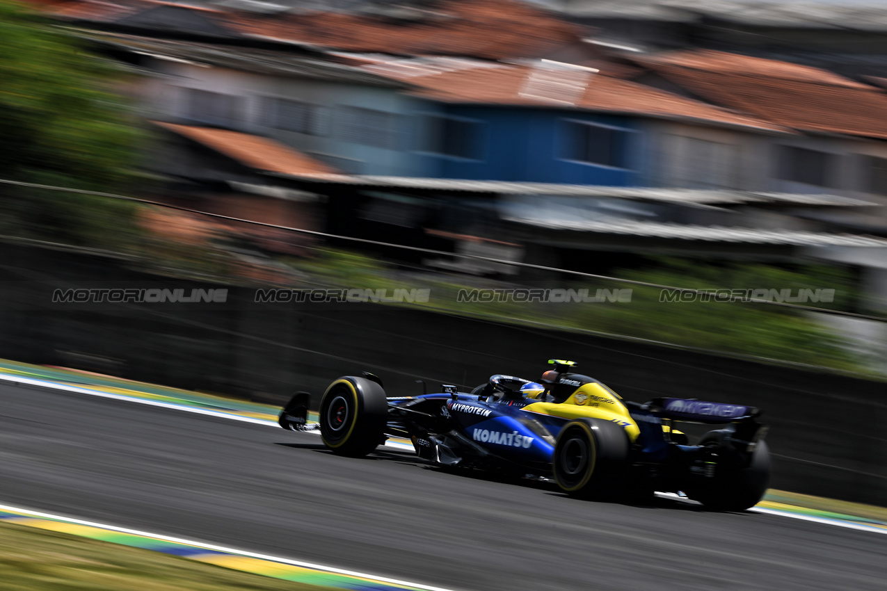 GP BRASILE, Franco Colapinto (ARG) Williams Racing FW46.

01.11.2024. Formula 1 World Championship, Rd 21, Brazilian Grand Prix, Sao Paulo, Brazil, Sprint Qualifiche Day.

- www.xpbimages.com, EMail: requests@xpbimages.com © Copyright: Price / XPB Images