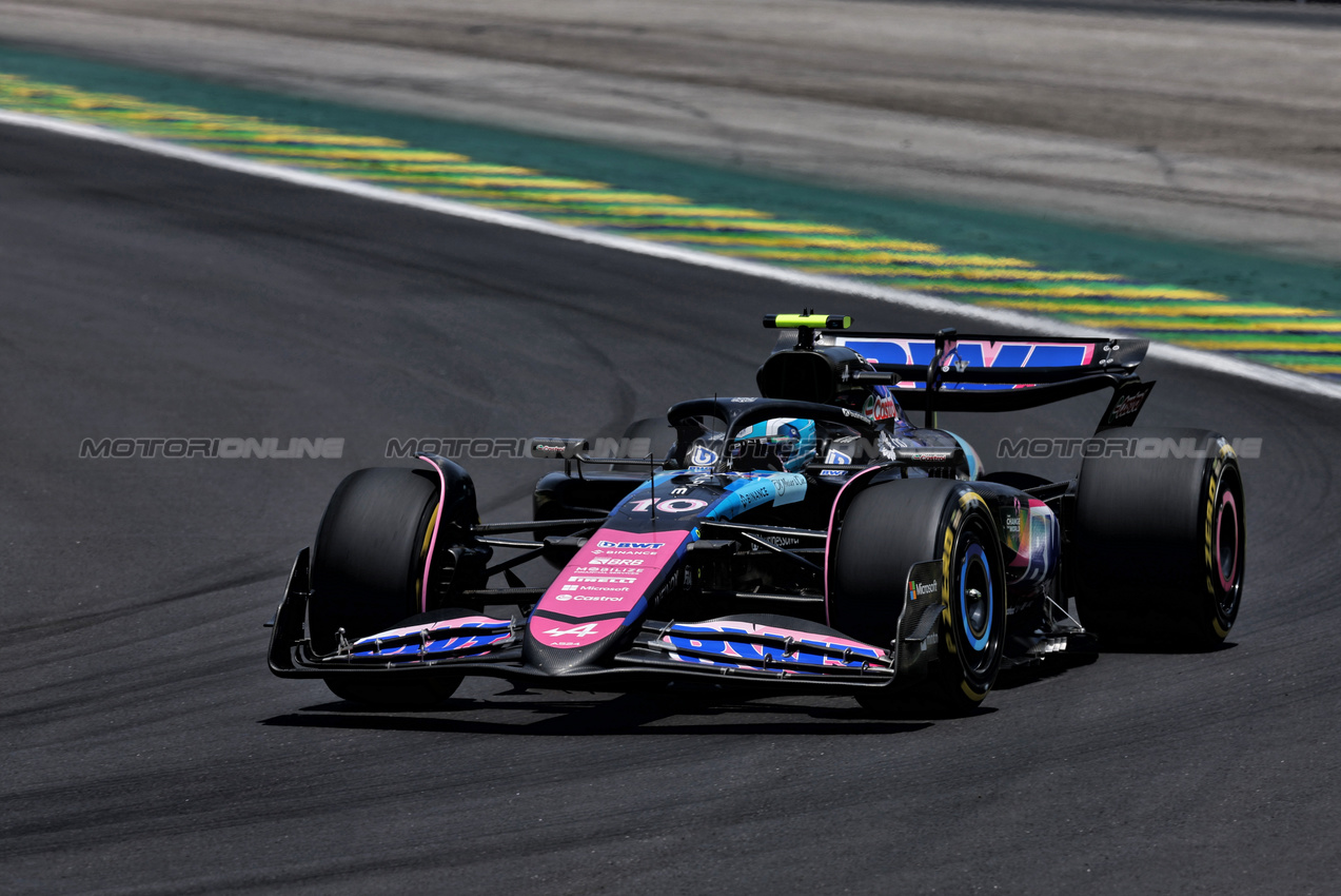 GP BRASILE, Pierre Gasly (FRA) Alpine F1 Team A524.

01.11.2024. Formula 1 World Championship, Rd 21, Brazilian Grand Prix, Sao Paulo, Brazil, Sprint Qualifiche Day.

 - www.xpbimages.com, EMail: requests@xpbimages.com © Copyright: Staley / XPB Images