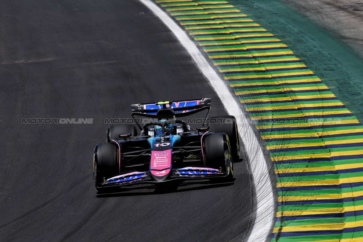 GP BRASILE, Pierre Gasly (FRA) Alpine F1 Team A524.

01.11.2024. Formula 1 World Championship, Rd 21, Brazilian Grand Prix, Sao Paulo, Brazil, Sprint Qualifiche Day.

 - www.xpbimages.com, EMail: requests@xpbimages.com © Copyright: Staley / XPB Images