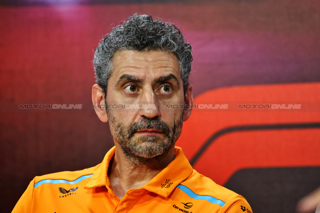 GP BRASILE, Andrea Stella (ITA) McLaren Team Principal in the FIA Press Conference.

01.11.2024. Formula 1 World Championship, Rd 21, Brazilian Grand Prix, Sao Paulo, Brazil, Sprint Qualifiche Day.

- www.xpbimages.com, EMail: requests@xpbimages.com © Copyright: Charniaux / XPB Images