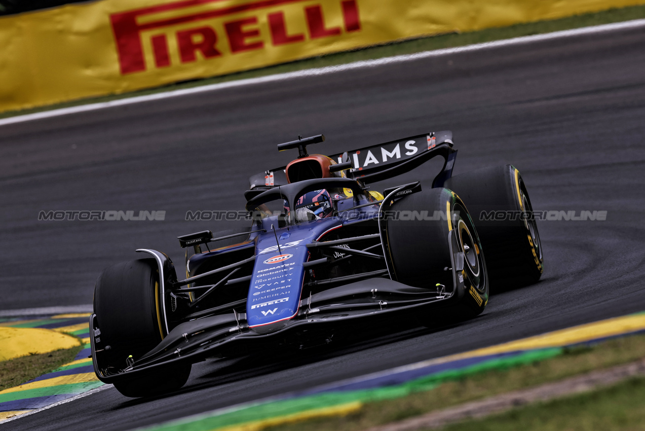 GP BRASILE, Alexander Albon (THA) Williams Racing FW46.

01.11.2024. Formula 1 World Championship, Rd 21, Brazilian Grand Prix, Sao Paulo, Brazil, Sprint Qualifiche Day.

 - www.xpbimages.com, EMail: requests@xpbimages.com © Copyright: Staley / XPB Images